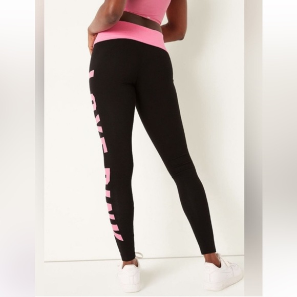 NWT VS PINK DREAMY PINK CAMPUS LONG SLEEVE AND MATCHING MID RISE LEGGINGS, LOGO - Picture 7 of 13